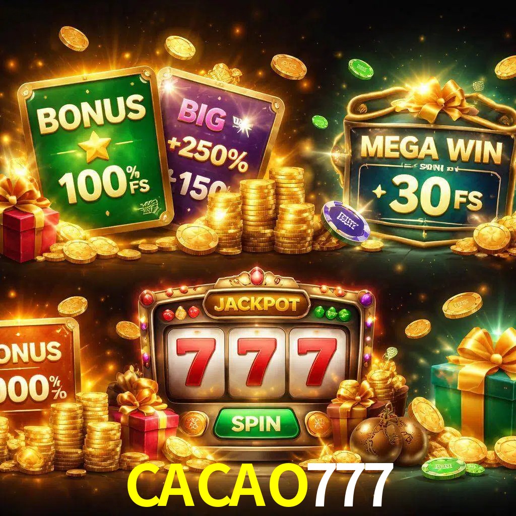 Tipos de bonos CACAO777 incluyendo recompensas de bienvenida y promociones continuas